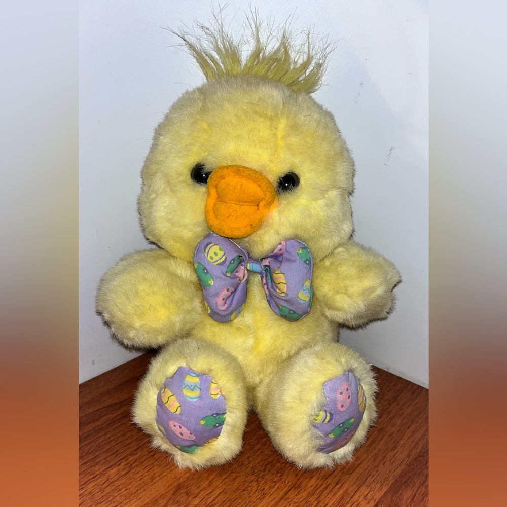 Cuddle Wit Yellow Chick Easter plush with bow